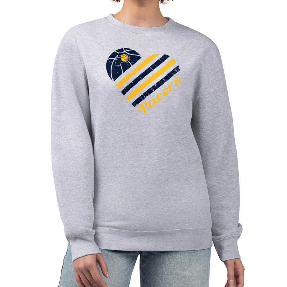 Indiana Pacers G-III 4Her by Carl Banks Women's Heart Graphic Fleece Pullover Sweatshirt Heather Gray - NBA