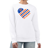 New York Knicks G-III 4Her by Carl Banks Women's Heart Graphic Fleece Pullover Sweatshirt White - NBA