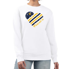 Indiana Pacers G-III 4Her by Carl Banks Women's Heart Graphic Fleece Pullover Sweatshirt White - NBA