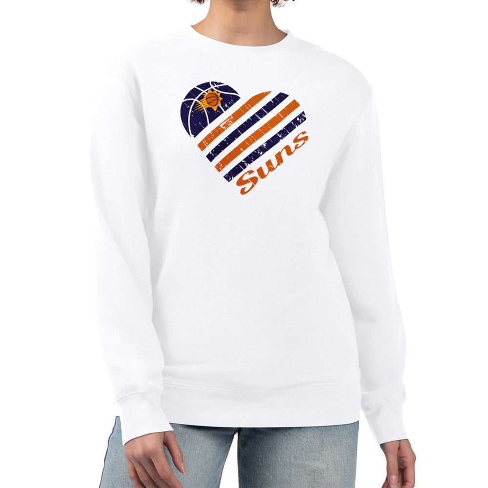 Phoenix Suns G-III 4Her by Carl Banks Women's Heart Graphic Fleece Pullover Sweatshirt White - NBA