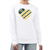 Green Bay Packers G-III 4Her by Carl Banks Women's Heart Graphic Fleece Pullover Sweatshirt White | NFL