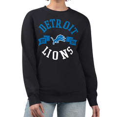 Detroit Lions G-III 4Her by Carl Banks Women's Large Team Graphic Fleece Pullover Sweatshirt Black | NFL