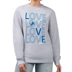 Detroit Lions G-III 4Her by Carl Banks Women's Lots of Love Graphic Fleece Pullover Sweatshirt Heather Gray | NFL