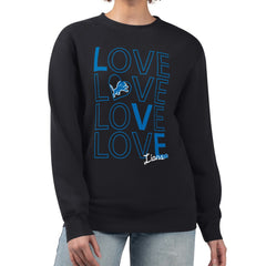 Detroit Lions G-III 4Her by Carl Banks Women's Lots of Love Graphic Fleece Pullover Sweatshirt Black | NFL
