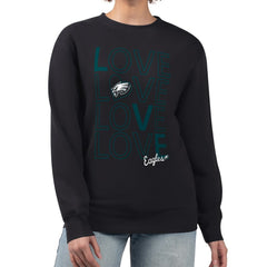 Philadelphia Eagles G-III 4Her by Carl Banks Women's Lots of Love Graphic Fleece Pullover Sweatshirt Black | NFL