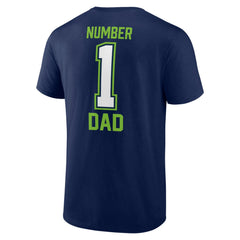 Seattle Seahawks Father's Day #1 Dad T-Shirt College Navy | NFL