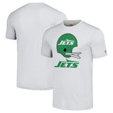 New York Jets Homage Unisex Big Helmet Tri-Blend T-Shirt White | NFL