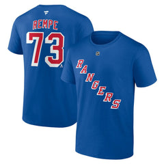 Matt Rempe New York Rangers Fanatics Authentic Stack Name & Number T-Shirt - Blue - NHL