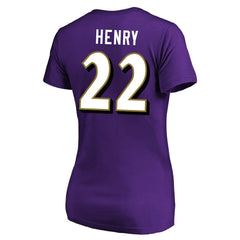 Derrick Henry Baltimore Ravens Women's Plus Size Fair Catch Name & Number Scoop Neck T-Shirt Purple | NFL
