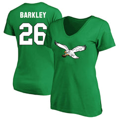Saquon Barkley Philadelphia Eagles Women's Plus Size Fair Catch Name & Number Scoop Neck T-Shirt Kelly Green | NFL