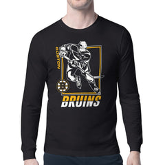 Boston Bruins Starter Player Grid Long Sleeve T-Shirt - Black - NHL