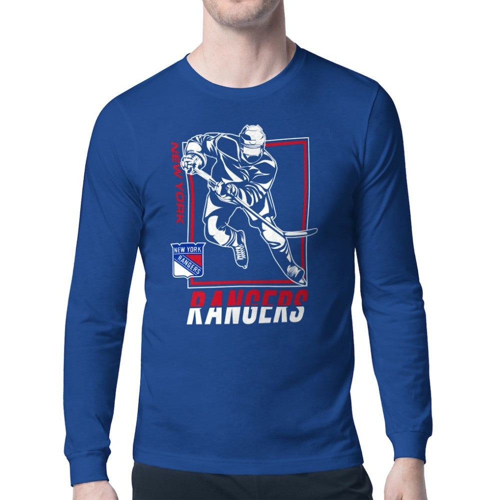 New York Rangers Starter Player Grid Long Sleeve T-Shirt - Blue - NHL