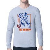 New York Islanders Starter Player Grid Long Sleeve T-Shirt - Heather Gray - NHL