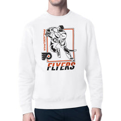 Philadelphia Flyers Starter Player Grid Fleece Pullover Sweatshirt - White - NHL