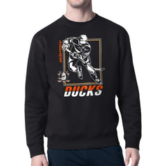 Anaheim Ducks Starter Player Grid Fleece Pullover Sweatshirt - Black - NHL