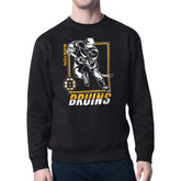 Boston Bruins Starter Player Grid Fleece Pullover Sweatshirt - Black - NHL