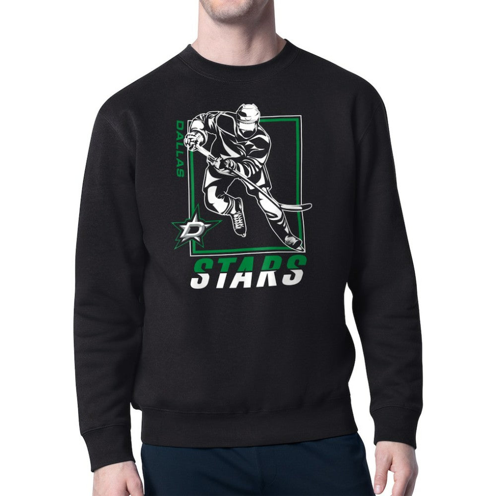 Dallas Stars Starter Player Grid Fleece Pullover Sweatshirt - Black - NHL