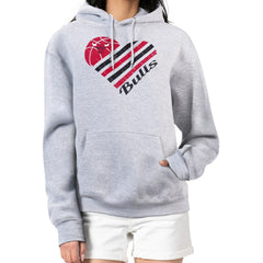 Chicago Bulls G-III 4Her by Carl Banks Women's Heart Pullover Hoodie - Heather Gray - NBA