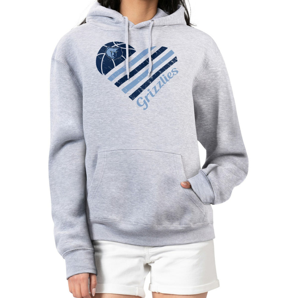 Memphis Grizzlies G-III 4Her by Carl Banks Women's Heart Pullover Hoodie - Heather Gray - NBA