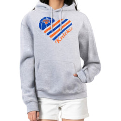 New York Knicks G-III 4Her by Carl Banks Women's Heart Pullover Hoodie - Heather Gray - NBA