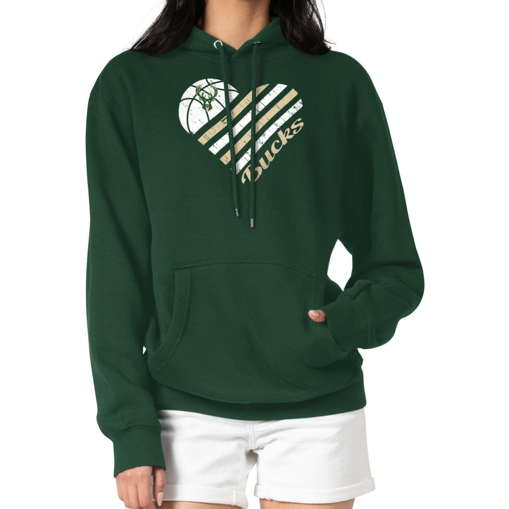 Milwaukee Bucks G-III 4Her by Carl Banks Women's Heart Pullover Hoodie - Green - NBA