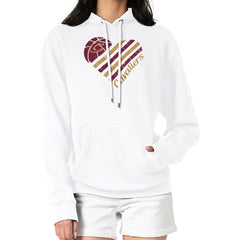 Cleveland Cavaliers G-III 4Her by Carl Banks Women's Heart Pullover Hoodie - White - NBA