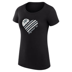 San Antonio Spurs G-III 4Her by Carl Banks Women's Super-Slim Fit Lightweight Heart T-Shirt Black - NBA