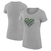 Boston Celtics G-III 4Her by Carl Banks Women's Super-Slim Fit Lightweight Heart T-Shirt Heather Gray - NBA