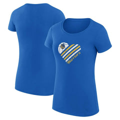 Golden State Warriors G-III 4Her by Carl Banks Women's Super-Slim Fit Lightweight Heart T-Shirt Royal - NBA