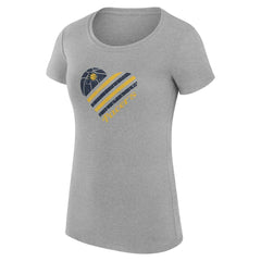 Indiana Pacers G-III 4Her by Carl Banks Women's Super-Slim Fit Lightweight Heart T-Shirt Heather Gray - NBA