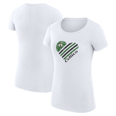 Boston Celtics G-III 4Her by Carl Banks Women's Super-Slim Fit Lightweight Heart T-Shirt White - NBA
