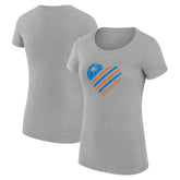 Oklahoma City Thunder G-III 4Her by Carl Banks Women's Super-Slim Fit Lightweight Heart T-Shirt Heather Gray - NBA