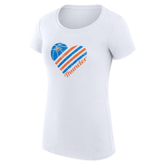 Oklahoma City Thunder G-III 4Her by Carl Banks Women's Super-Slim Fit Lightweight Heart T-Shirt White - NBA