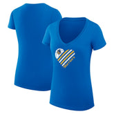 Golden State Warriors G-III 4Her by Carl Banks Women's Super-Slim Fit Lightweight Heart V-Neck T-Shirt Royal - NBA