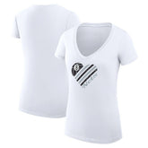 Brooklyn Nets G-III 4Her by Carl Banks Women's Super-Slim Fit Lightweight Heart V-Neck T-Shirt White - NBA