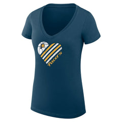Indiana Pacers G-III 4Her by Carl Banks Women's Super-Slim Fit Lightweight Heart V-Neck T-Shirt Navy - NBA