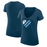 Oklahoma City Thunder G-III 4Her by Carl Banks Women's Super-Slim Fit Lightweight Heart V-Neck T-Shirt Navy - NBA