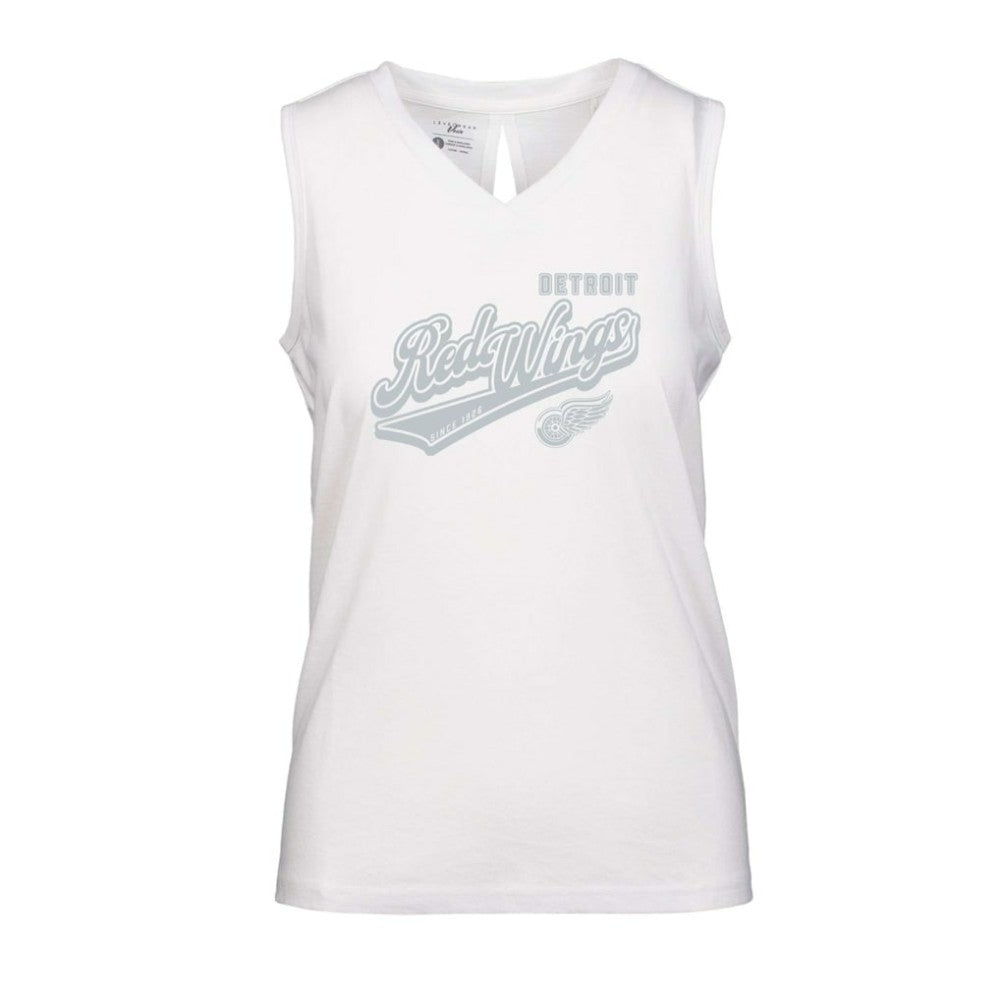 Detroit Red Wings Levelwear Women's Paisley Sweep V-Neck Tank Top - White - NHL