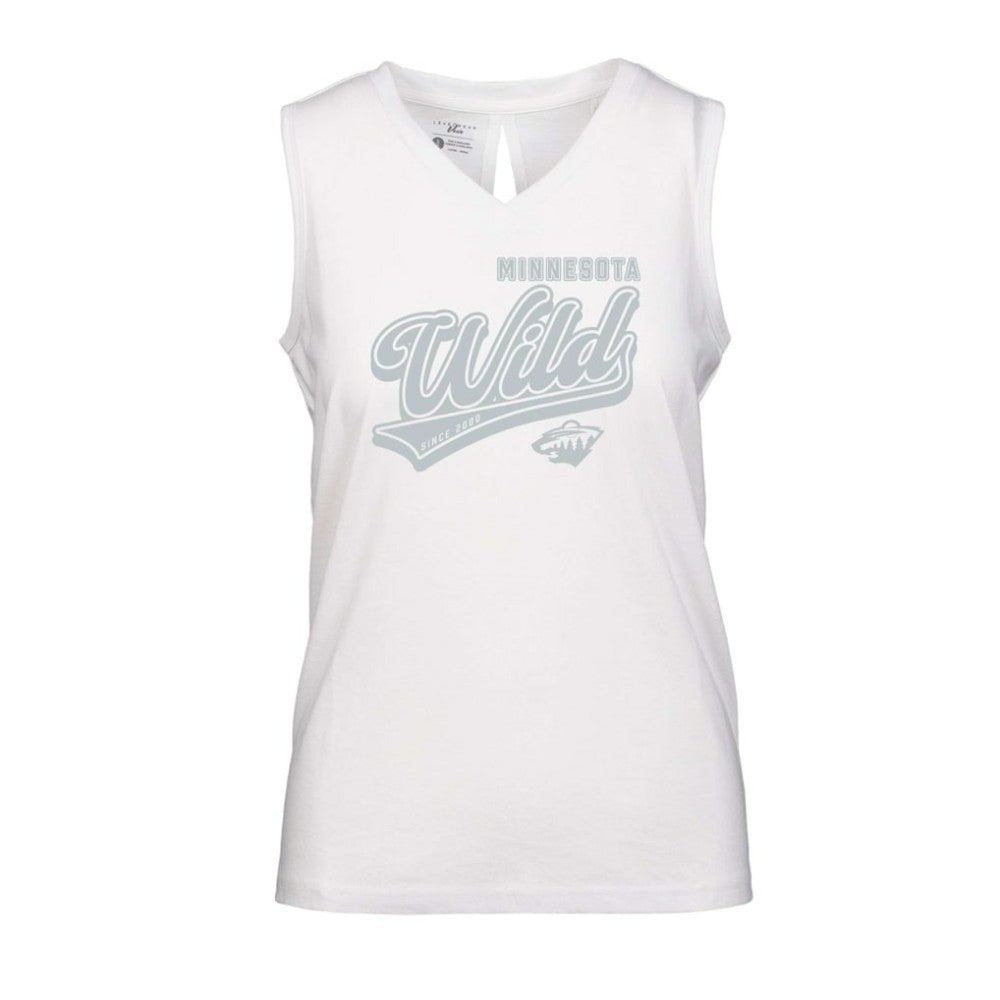 Minnesota Wild Levelwear Women's Paisley Sweep V-Neck Tank Top - White - NHL