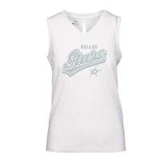 Dallas Stars Levelwear Women's Paisley Sweep V-Neck Tank Top - White - NHL