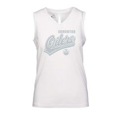 Edmonton Oilers Levelwear Women's Paisley Sweep V-Neck Tank Top - White - NHL