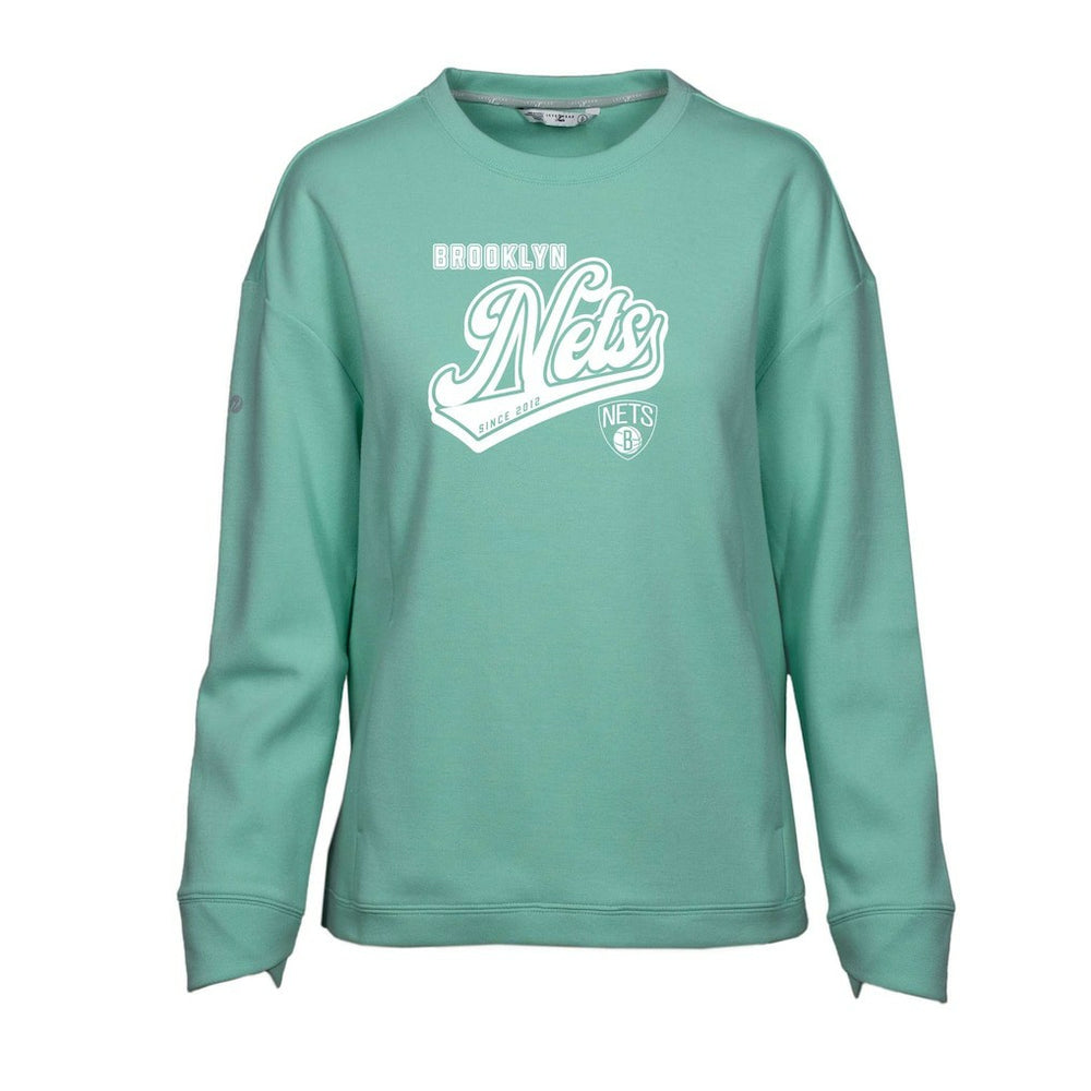 Brooklyn Nets Levelwear Women's Fiona Sweep Pullover Sweatshirt Mint - NBA