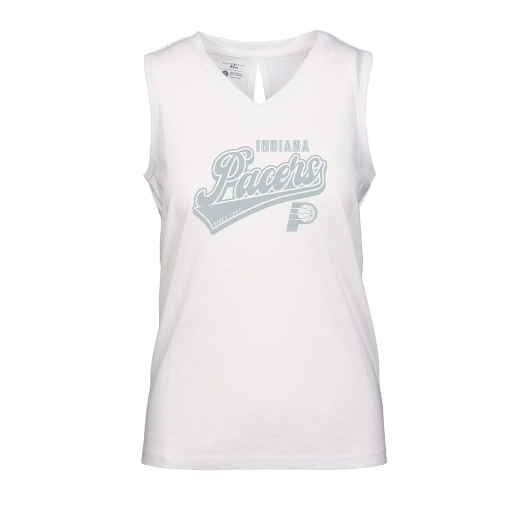 Indiana Pacers Levelwear Women's Paisley Sweep V-Neck Tank Top White - NBA