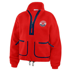 Washington Capitals WEAR by Erin Andrews Women's Polar Fleece Half-Zip Jacket - Red - NHL