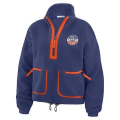 Edmonton Oilers WEAR by Erin Andrews Women's Polar Fleece Half-Zip Jacket - Royal - NHL