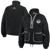 Los Angeles Kings WEAR by Erin Andrews Women's Polar Fleece Half-Zip Jacket - Black - NHL