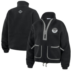 Los Angeles Kings WEAR by Erin Andrews Women's Polar Fleece Half-Zip Jacket - Black - NHL
