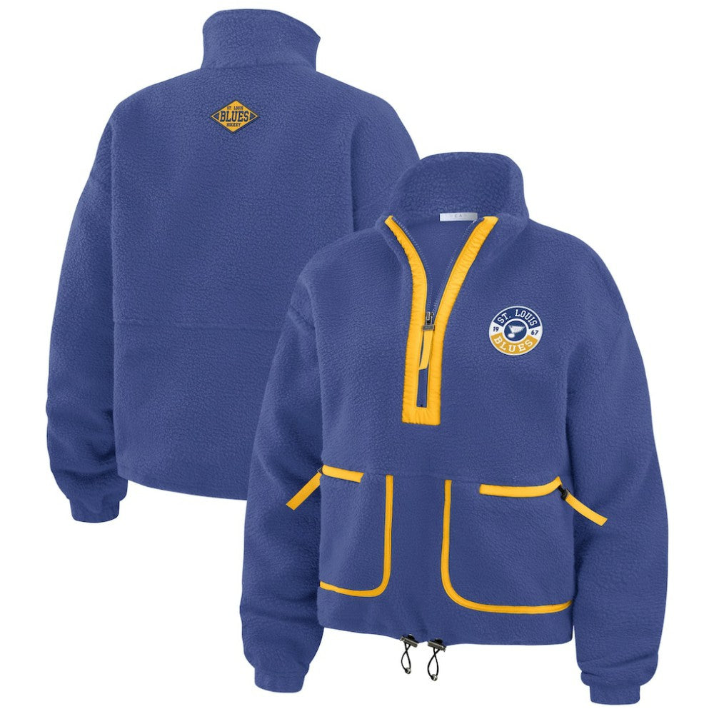 St. Louis Blues WEAR by Erin Andrews Women's Polar Fleece Half-Zip Jacket - Blue - NHL