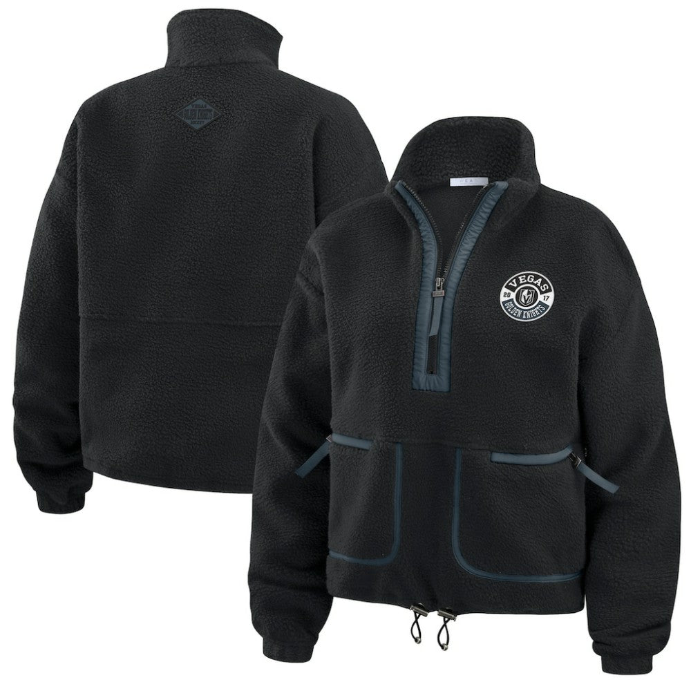 Vegas Golden Knights WEAR by Erin Andrews Women's Polar Fleece Half-Zip Jacket - Black - NHL