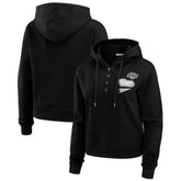 Los Angeles Kings WEAR by Erin Andrews Women's Waffle-Knit Pullover Hoodie - Black - NHL